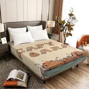Cartoon capybara relaxing foam mattress in a hot spring, suitable for bedrooms, rentals, student dormitories, and as a sleep essential.