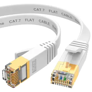 Ethernet  15 ft, Cat7 High Speed Ethernet , Flat LAN Patch Cords with STP RJ45 Connectors for Router, Modem,  Than Cat5e/Cat5/Cat6/Cat6e