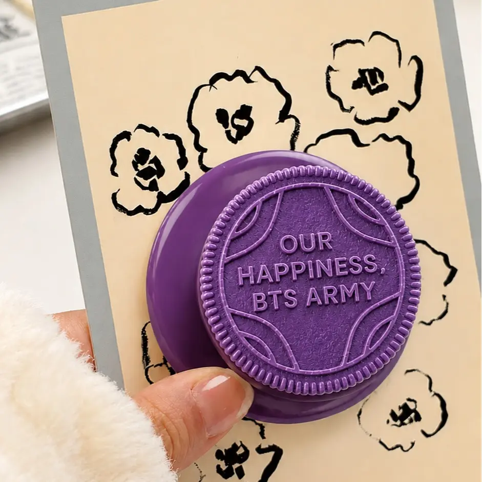Magsafe Phone Grip Purple Hotteok Cookie, Popsocket, Gift For Army, Gift For Her, Gift For Him, Birthday Gift