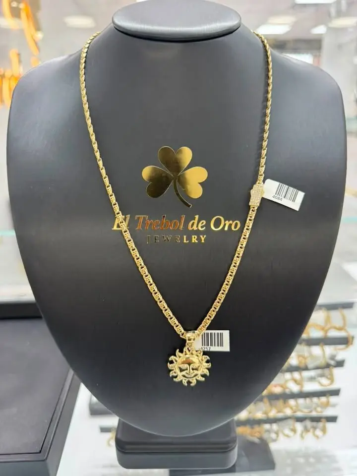 Cadena Solida Oro 10K Size 22" 3mm con su dije
