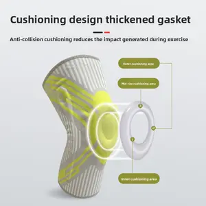 Patella Gel Knee Support with Suspension Springs - Basketball Volleyball Futsal Sports Brace - Shock Absorption & Joint Stabilization for Badminton Football Outdoor Kneepad Pain Relief Adjustable Dual Back wrist tennis elbow relief support