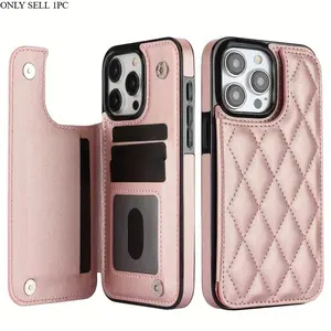 Leather Luxury Flip Folio Wallet Case for iPhone 17 Air 16E 16 15 14 13 12 11 Pro XR XS SE 2026 with Card Slots Kickstand for Girls Women Protective Cover