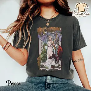The Silver Queen T-Shirt, Mother Of Dragons Shirt, Daenerys Targaryen, Dragon Lovers Gift, Game Of Throne House Targaryen, Fantasy Dragon Readers, Dragon Rider Bookish Unisex Tshirt