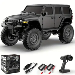 1/24 RC Crawler - Off Road 4x4 RC Rock Crawler All Terrain Remote Control Truck with led Lights & 2 Batteries, Hobby Grade Toys for Boys Adults Jeep