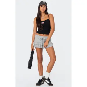 Edikted Women's Delia Ruffled Terry Mini Skort - Multicolor