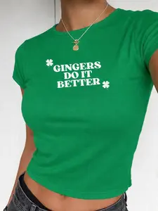 Gingers Do It Better St Patrick's Day Baby Tee, Y2K St Paddys Tee, Dibs on the Ginger, Lucky Girl Irish Shirt, Saint Pattys Parade