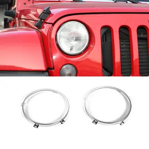 Front Headlight Mounting Bracket Ring Trim for Jeep Wrangler JK 2007-2017 Exterior Decoration