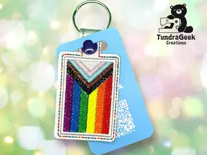 Progress Pride Flag Keychain