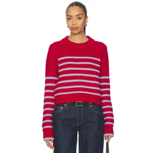 La Ligne Mini Marin Sweater in Dark Red & Light Blue
