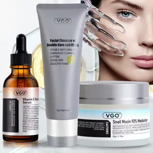 VGO-Vitamin C Serum, Moisturizer, and Facial Cleanser Set Cleansing Moisturizing Suitable for sensitive skin-Live Skincare Radiance -B