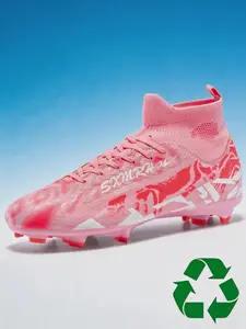 High-Top Long Stud Soccer Shoes, Durable Comfort Design, Colorful Rubber Outsole, Professional Match Style, Suitable for Mud Training, Football Boots