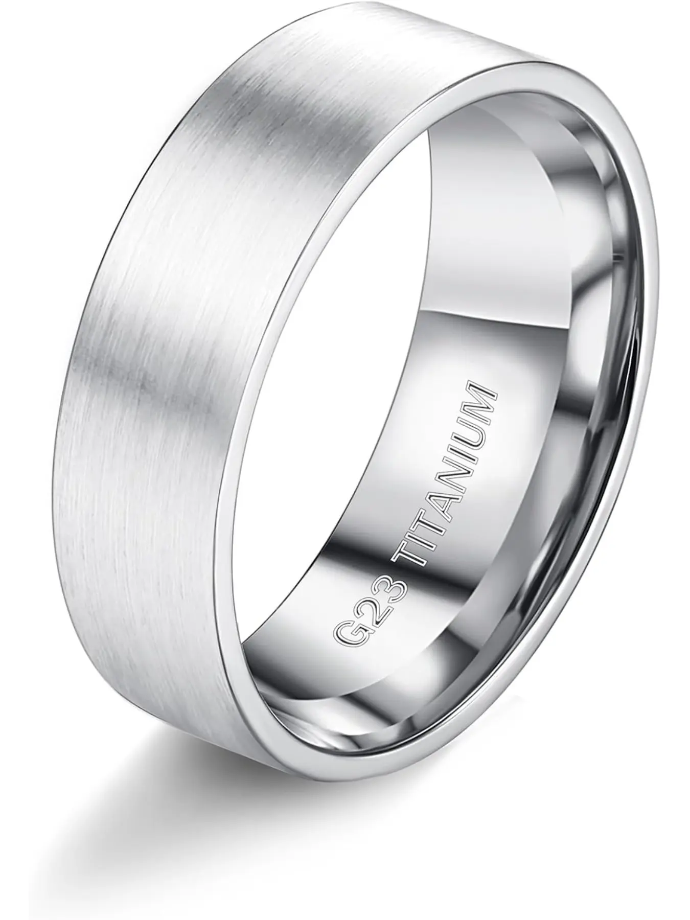 G23 Titanium Ring for Men Women 5mm 6mm 7mm 8mm Matte Brushed Plain Band Rings High Polished Promise Statement Engagement Wedding Band Ring Comfort Fit Size 6-12