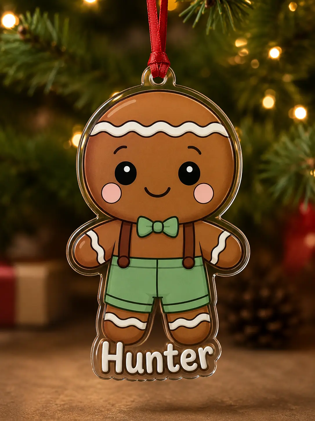 Personalized Gingerbread Boy Ornament, Custom Gingerbread Man Keepsake, Holiday Cookie Decor, Christmas Tree Ornament, Baking Lover Gift