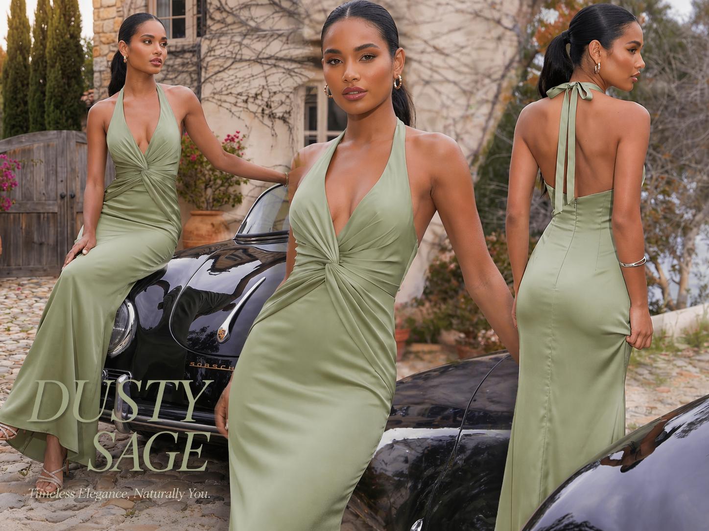backless christmas party dress AZAZIE Dark Green Formal Maxi Dress – Recycled Threads