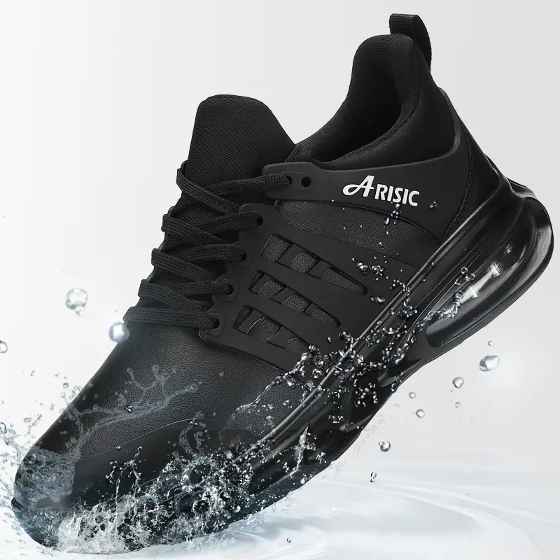 Men's Synthetic Waterproof Lace-Up Sneakers - Lightweight EVA Sole, Sport-Ready Training & Gym Shoes for Commute & Outdoor Activities