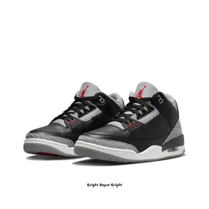 Black Cement Leather Mid-Top Basketball Shoes with Grey Elephant Print and Red