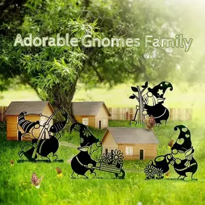 1pc Metal Gnome Decoration Metal Yard Sign, Decor Driver Gnomes Outdoor Metal Gnomes Gardening Ornaments Yard Metal Art Backyard