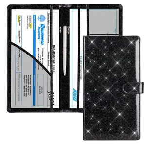 Car Registration & Insurance Card Holder, Car Accessories Vehicle Glove Box Organizer with Magnetic Closure, Car Essential Document Wallet, Travel Document Holder