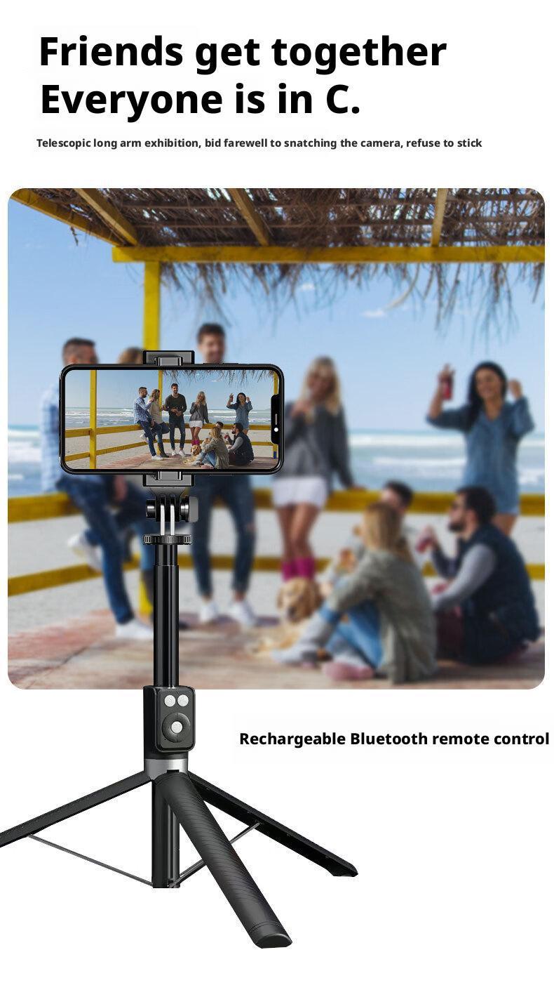 2026 6-in-1 Selfie Tripod w/Dual Fill Lights & Wireless Remote | Portable Adjustable Phone Stand | Detachable 360° Compact Travel Tripod