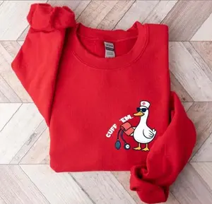 Goose Nurse Sweatshirt, Cuff Em Nurse Practitioner Sweatshirt, ER Nurse Sweatshirt, Nursing Graduation Gift Sweater, Cute Nurse Sweatshirt