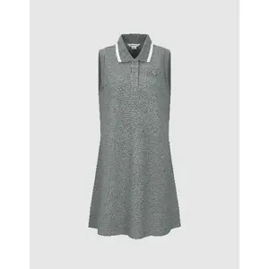 URBAN REVIVO 2026 Viral Lady's Collared Sleeveless Straight Dress - Thick Polyester-Cotton Blend Fabric with Slight Stretch, Comfy Casual Wear Clothes, Collared Casual Dresses
