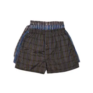 3 Pack Men's Boxer Shorts Random Mixed Color Pack Woven Relaxed Fit Boxers for Men Soft Breathable High quality Underwear with Elastic Waist Menswear