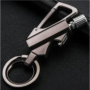 3 in 1 Multifunctional All-Metal Multi-Functional Tool Lighter Keychain Bottle Opener Waterproof Reusable for Outdoor Activities Travel Camping Parties & More Creative Gift Suitable for Both Men and Women