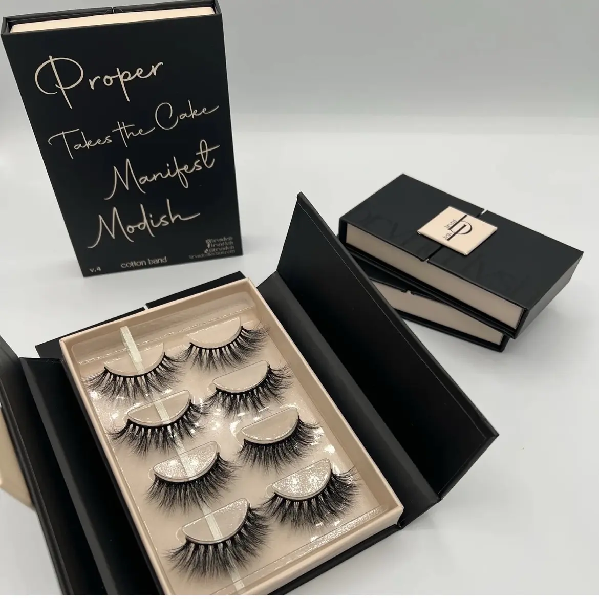 V.4 “Proper + Takes The Cake + Manifest + Modish”  Fluffy Doll Lash Extensions
