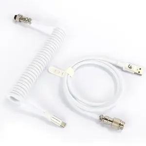 USB C Cable for Gaming Keyboard, 2-In-1 Nylon Braided Mechanical Keyboard Cable, Pro Custom Type C Charging Keyboard Cable