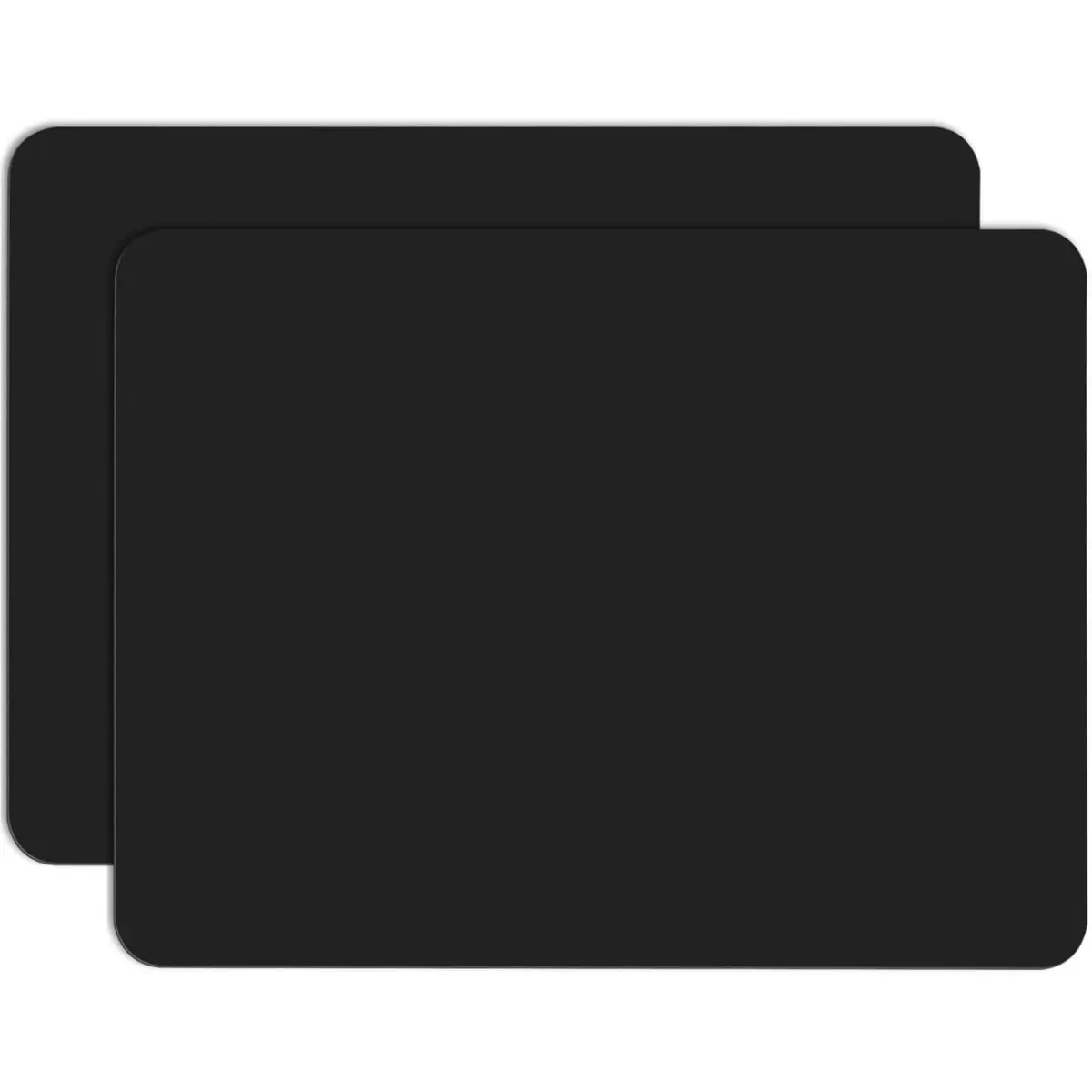 2-Pack Flexible Silicone Crafting Placemats (15.7in x 11.8in) - Lightweight, Heat-Resistant, Nonstick, Insulated, Washable Black Kitchen Mats for Baby, Coffee Coasters, Oven Use, Counter Protection, Easy to Store, Tableware, Pottery