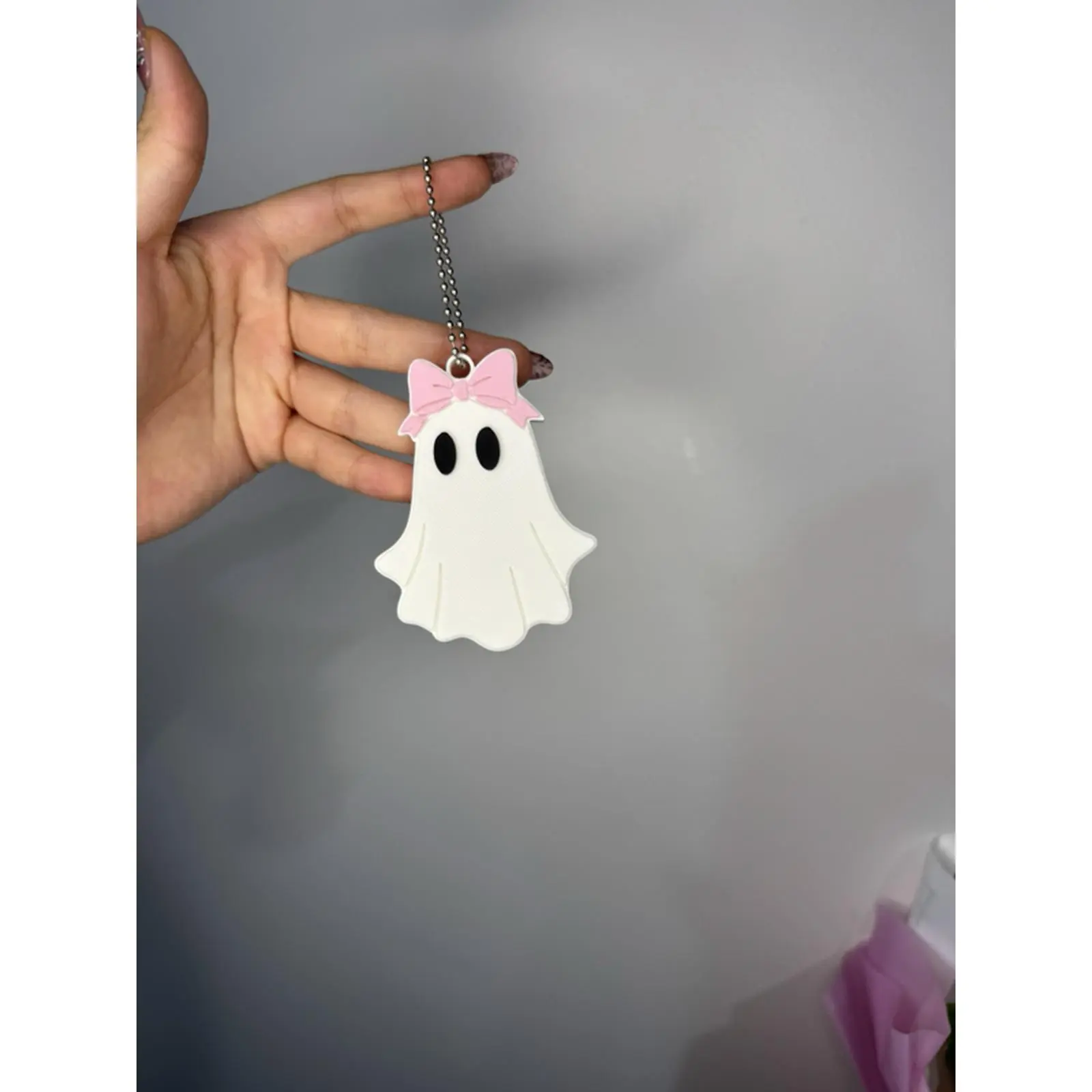 Fun Shape Halloween Ghost Coquette Can Opener - Kitchen Gadgets, Utensils, Compact Nail Saver with Pink Bow, Key Chain Spooky