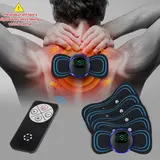 Mini Electric Neck Massager, Cervical Back Massage Patch, 8 Modes, 19 Strength Levels, Remote Control, 5 Patches, Muscle Relaxation, Home Use Massage Tool for Muscle Recovery