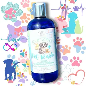 Fur’Zee Pet Wash - 100% Natural, No Toxic or Synthetic Additives or Foaming Agents. Suitable for All Mammals, All Ages. Scented Naturally 12oz.