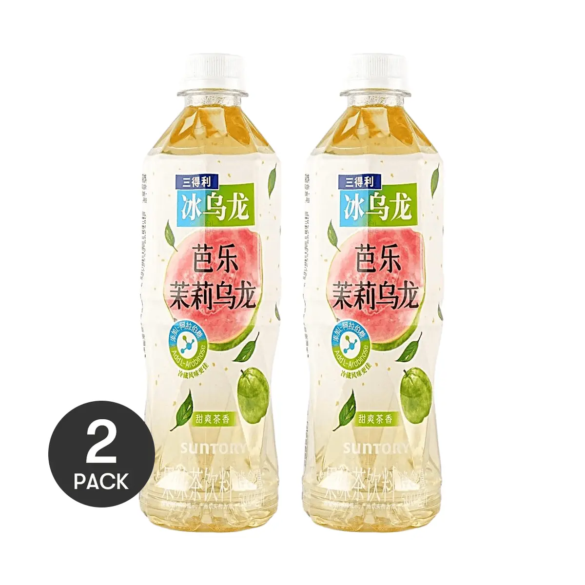 2 Pack SUNTORY Guava Jasmine Oolong Tea 16.91 fl oz Each - Japanese Style, Refreshing Fruit Tea