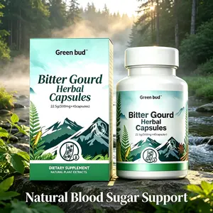 Green Bud 1 Bitter Gourd Herbal Capsules Contain Extracts of Bitter Gourd, Cinnamon, Ginseng, and Mulberry Leaves, etc.