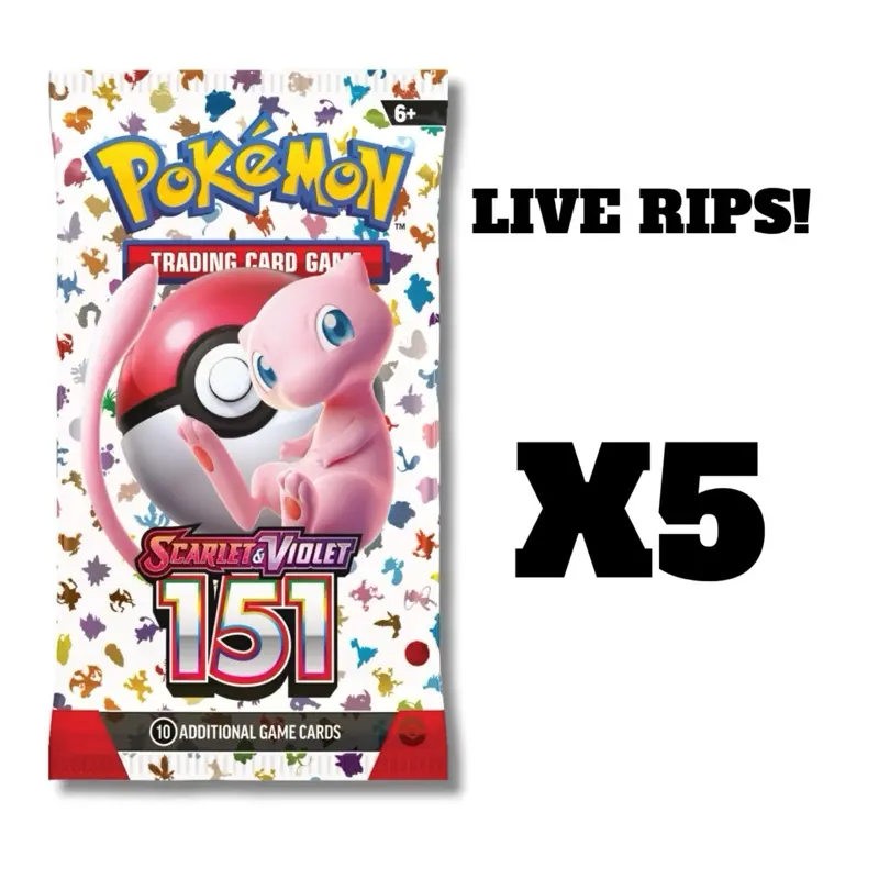 LIVE - (5 packs) Scarlet & Violet 151 Booster Packs