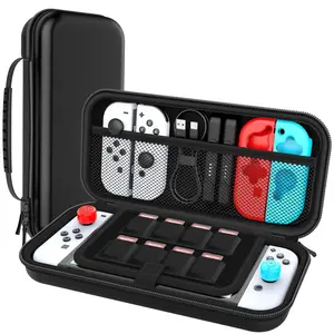 Switch Case for Nintendo Switch/OLED, Hard Shell Carry Case with Soft Lining, 10 Card Slots,