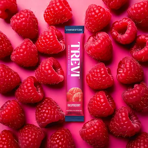 Trevi Sugar Free Raspberry Electrolyte Drink Mix – 28 or 8 Stick Packs | 0g Sugar, Non-GMO, with 7 Vitamins & Minerals, 6 Electrolytes, Energy Hydration Drink Mix, Made in USA