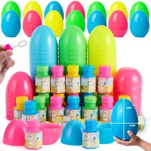 24Pcs 3.15in Bubble Wands Prefilled Easter Eggs for Easter Egg Hunt Springtok  easter gifts for kids