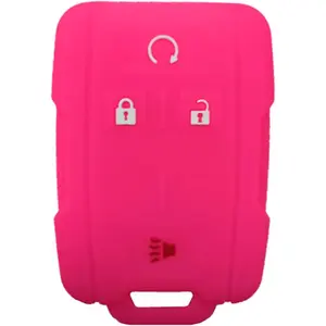 Silicone Key Fob Cover Protector Fit for 2014 2015 2016 2017 Chevrolet Chevy Silverado Colorado Tahoe Suburban Gmc Yukon Sierra 13577770 2288148 M3N-32337100