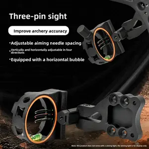 Limited time sale! Bow accessories three-pin sight compound pulley bow sight four-way adjustable equipped with horizontal bubble
