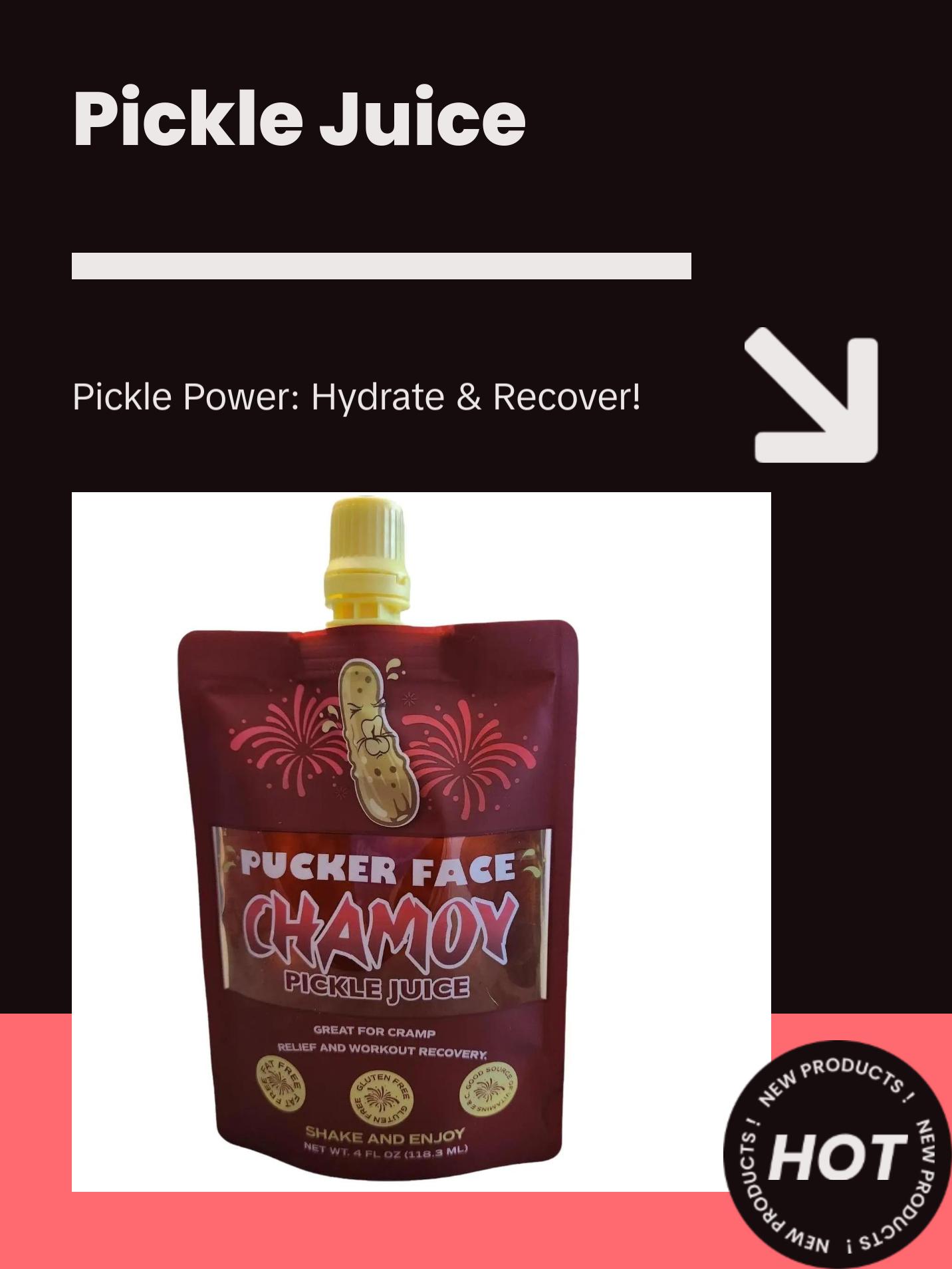 PUCKER FACE PICKLE JUICE CHAMOY FLAVOR 10 4 OUNCE POUCHES