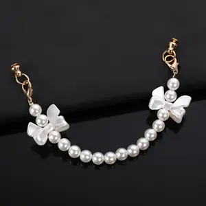 Elegant Pearl & Bow Bag Extension Chain, Detachable Bag Handle Strap, Versatile Purse Accessory