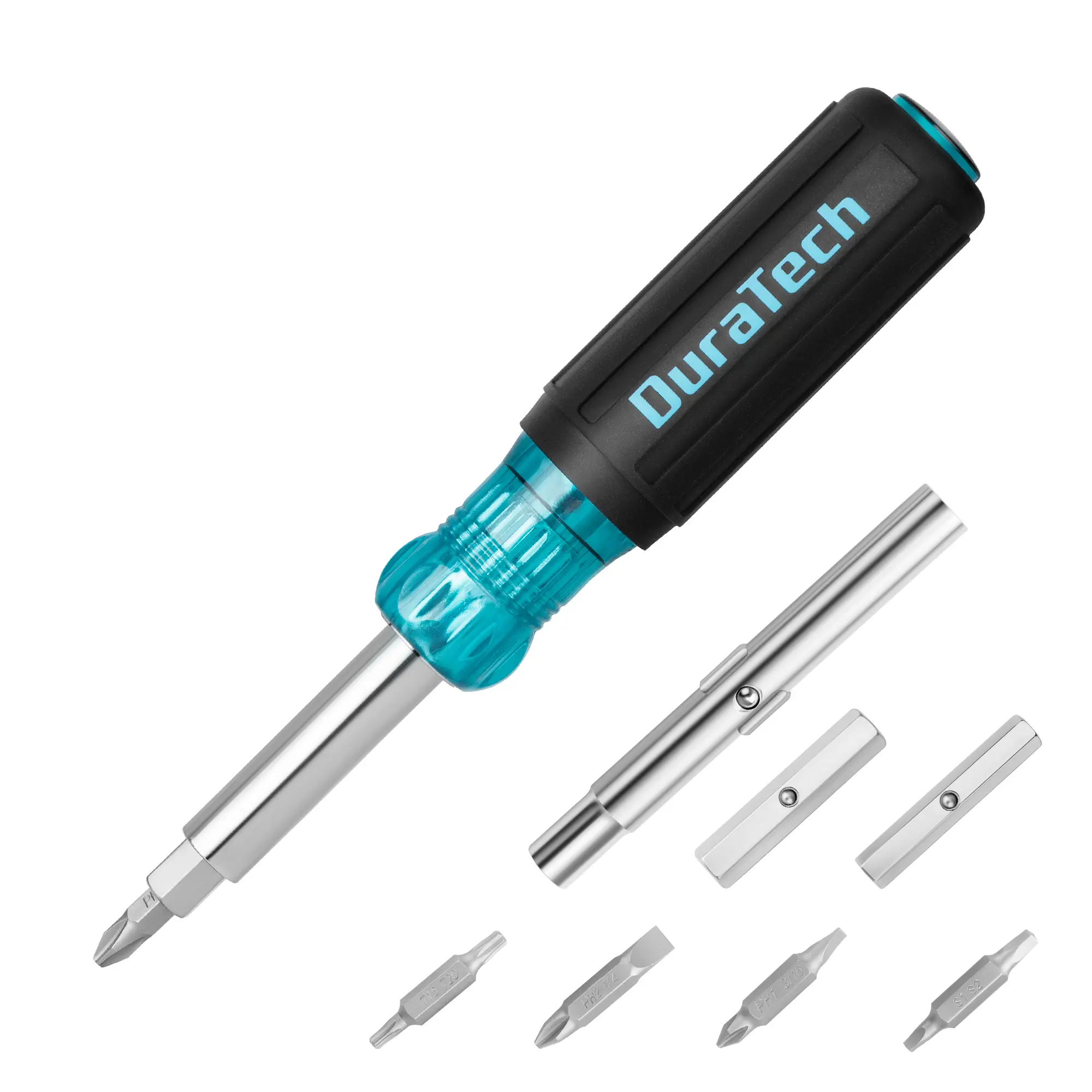 #fathersdaygift DURATECH Screwdriver, Multi Bit 11-in-1 Screw Driver & Nut Driver Set, Premium S2 Steel Bits, Portable Screw-driver, with Phillips, Slotted, Torx, Square Bits