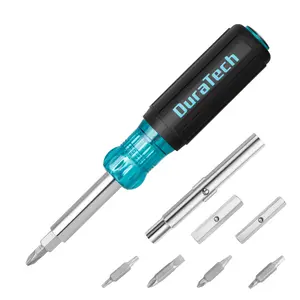 #fathersdaygift DURATECH Screwdriver, Multi Bit 11-in-1 Screw Driver & Nut Driver Set, Premium S2 Steel Bits, Portable Screw-driver, with Phillips, Slotted, Torx, Square Bits
