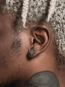 2 Pairs Zircon Rhombus Clover Ear Cuffs, Pain-Free No-Piercing Jewelry, Unisex Hip-Hop Fashion, Perfect Gift for Daily & Special Occasions