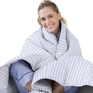 Luna Weighted 20lb Blanket Cotton Cotton Striped Cotton Cotton Striped Waterproof