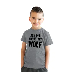 Youth Ask Me Why I Like Full Moons Awesome Werewolf T shirt Costume for Kids Funny T Shirts Funny Flip Short Sleeve Novelty Tees for Kids Light Grey