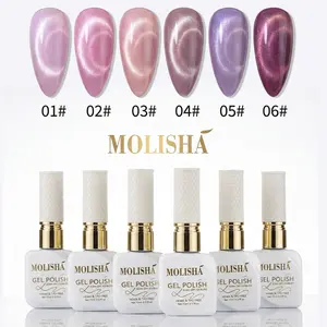 MOLISHA Mermaid Princess Shell 6-Color Cat Eye Gel Nail Polish Gift Box, Shimmer Pearl Glossy Finish, Magnet Included, Manicure Nail Care Cosmetic Home Gift for Women