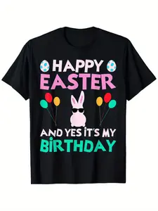 Happy Easter and Birthday Bunny Graphic Tee - Unis